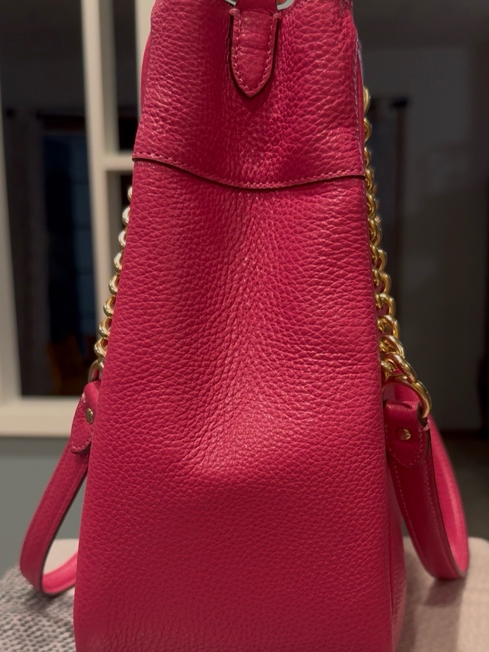 Coach Cammie Chain Bucket Bag C8315 Pink Pebbled Leather Crossbody Shoulder Bag - Picture 4 of 12